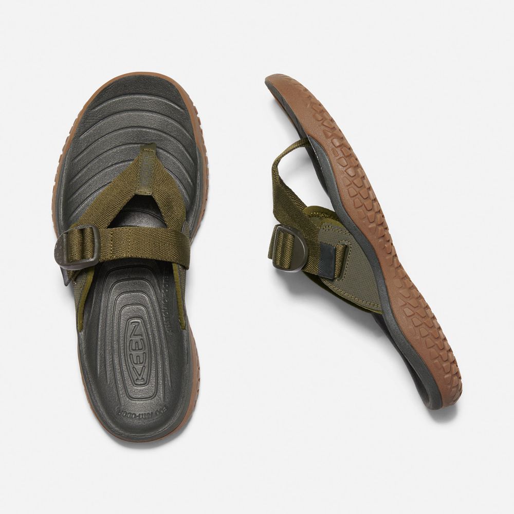 Keen Sandaal Heren Donker Olijfgroen - Solr Toe Post Sandal - 59746-MEJQ